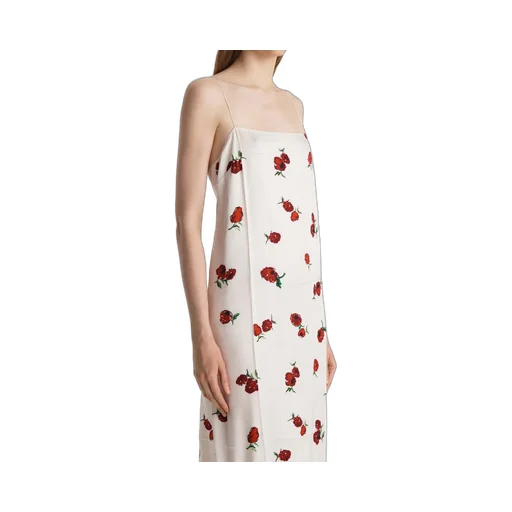 Sicily Dress In Cream With Raspberry Print