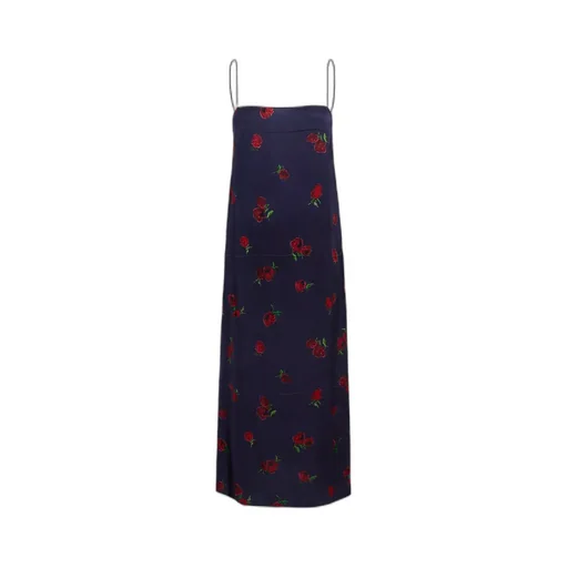 Sicily Dress In Amethyst With Raspberry Print