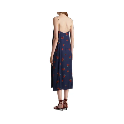 Sicily Dress In Amethyst With Raspberry Print