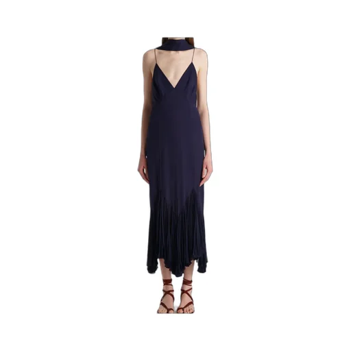 Candita Pleated V-Neck Slip Midi Dress