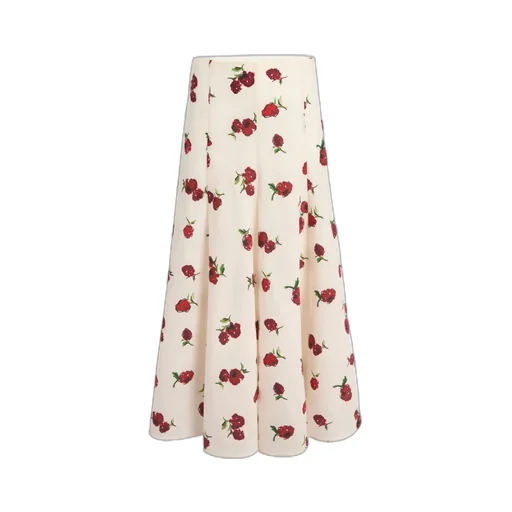 Lenno Floral-Print Pleated Midi Skirt