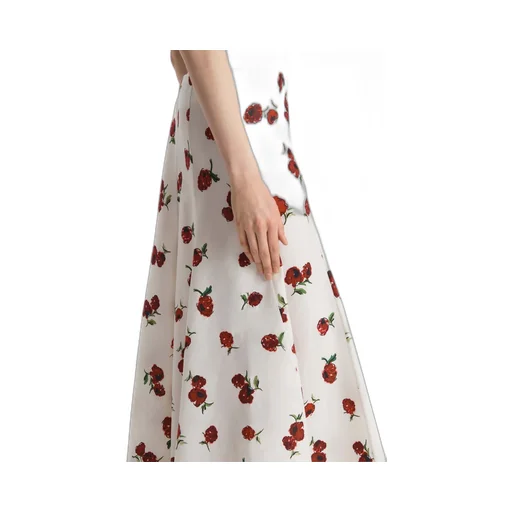 Lenno Floral-Print Pleated Midi Skirt