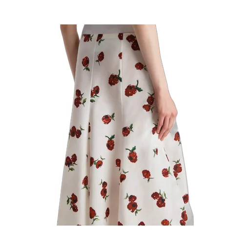 Lenno Floral-Print Pleated Midi Skirt