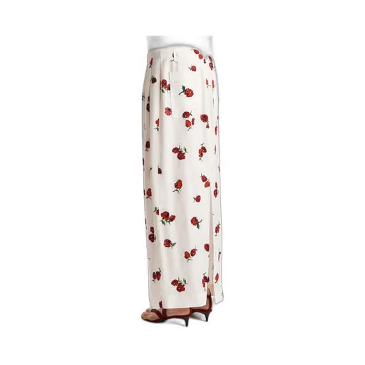 Lucian Skirt In Cream With Raspberry Print