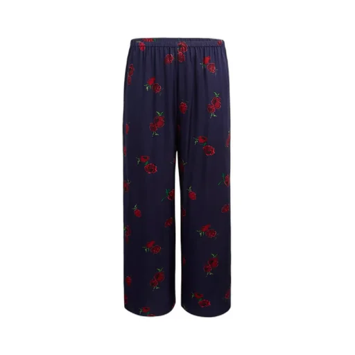 Mindy Pant In Amethyst With Raspberry Print