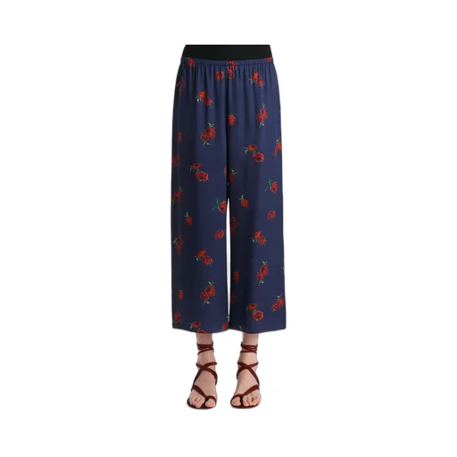 Mindy Pant In Amethyst With Raspberry Print