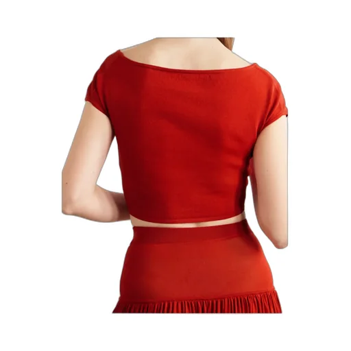 Polly Boat-Neck Short-Sleeve Top