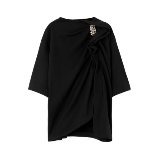 Draped Brooch T-Shirt