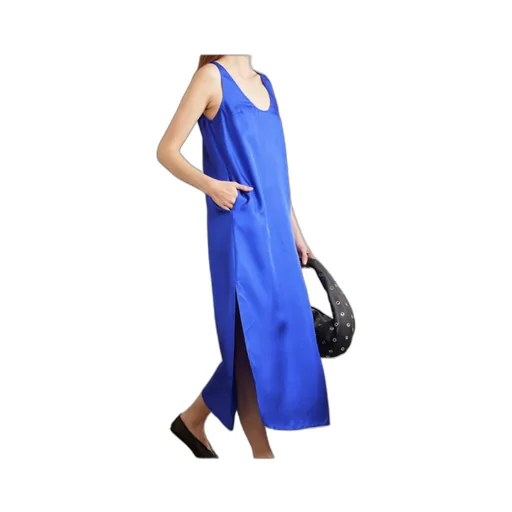 Scoop-Neck Side-Vent Maxi Dress