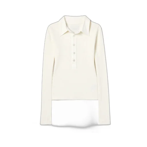 Ribbed Jersey Polo Shirt