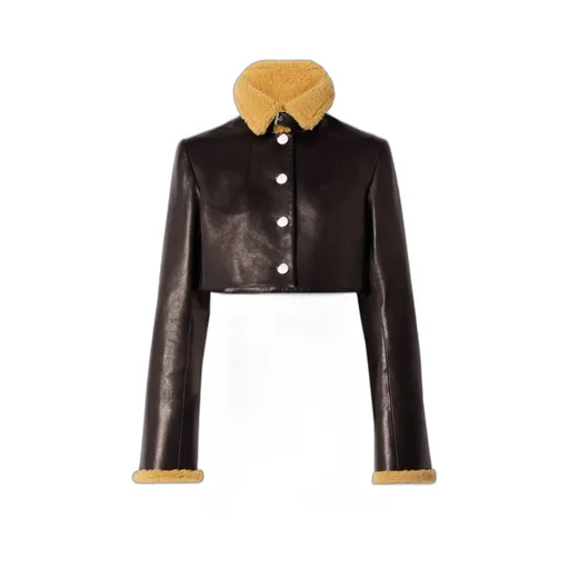 Jodie Shearling-Trim Button Jacket