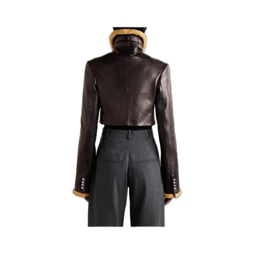Jodie Shearling-Trim Button Jacket