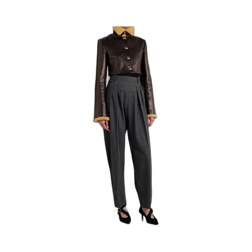 Jodie Shearling-Trim Button Jacket