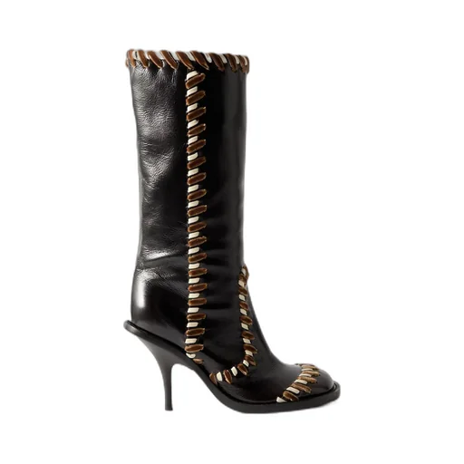 90Mm Leather Round-Toe Boots