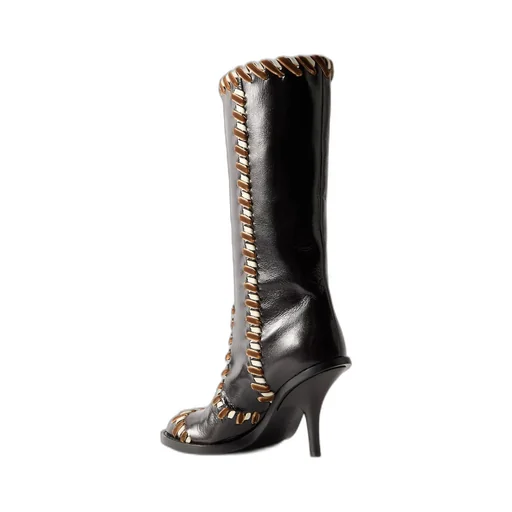 90Mm Leather Round-Toe Boots