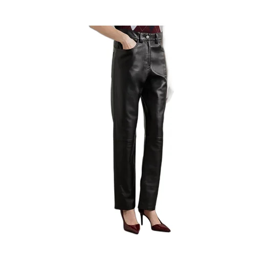 Panelled Leather Trousers