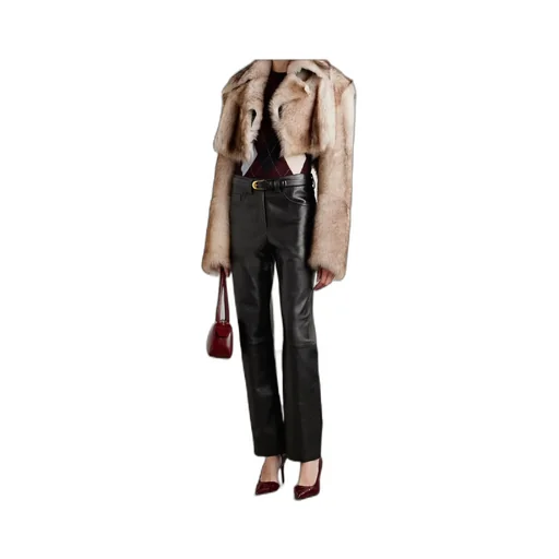 Panelled Leather Trousers