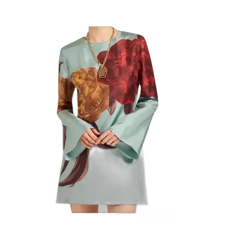 La Doublej Peony Print Mini Dress