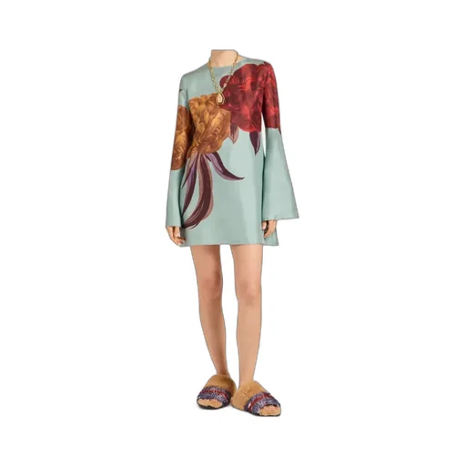 La Doublej Peony Print Mini Dress