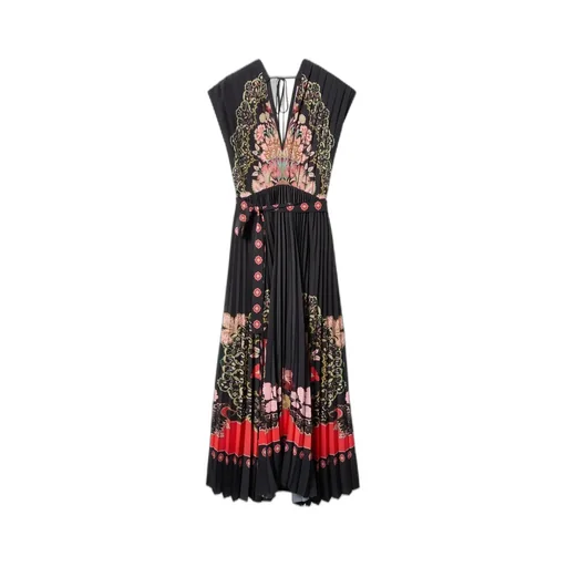 La Doublej Accordion Pleated Maxi Dress