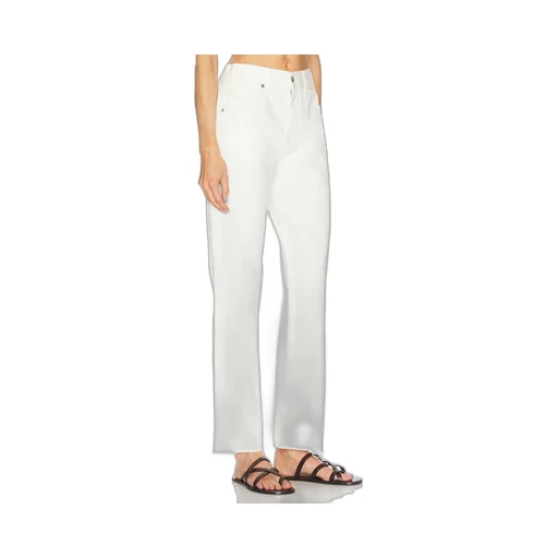 Calla Frayed High-Rise Straight-Leg Jeans