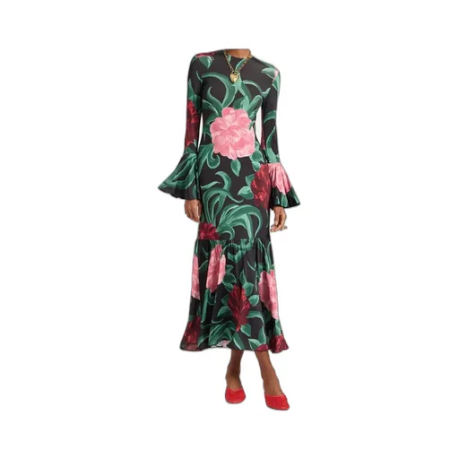 Alba Floral Ruffled Midi Dress
