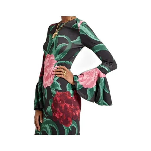 Alba Floral Ruffled Midi Dress