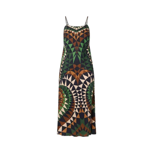Heart Deco Satin Maxi Dress