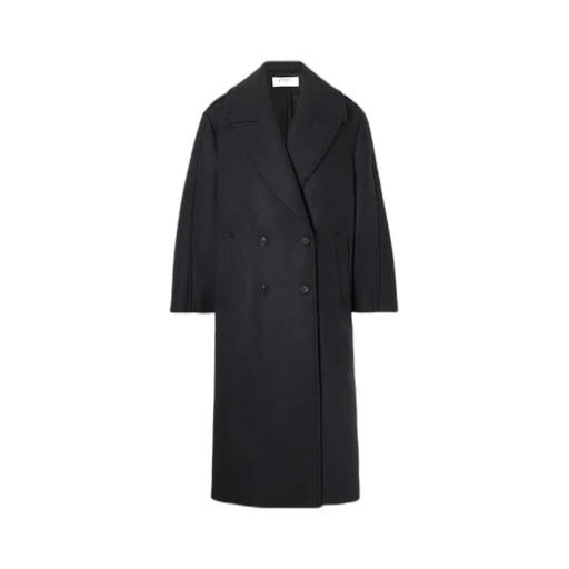 Ezra Double-Breasted Plush-Trimmed Wool-Blend Coat