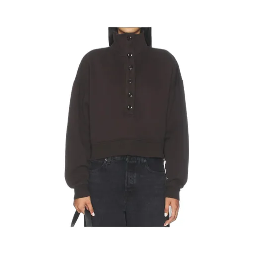 Long-Sleeved Button-Down Sweatshirt