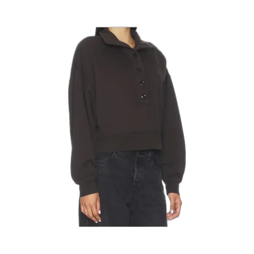 Long-Sleeved Button-Down Sweatshirt