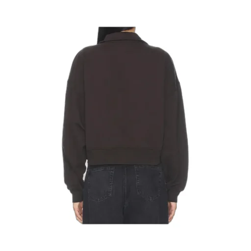 Long-Sleeved Button-Down Sweatshirt