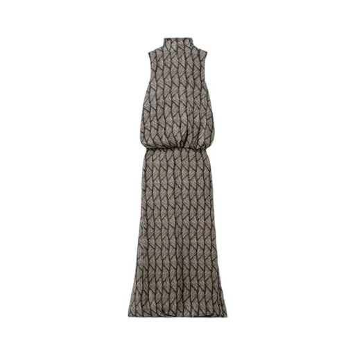Gathered Printed Devoré-Velvet Gown