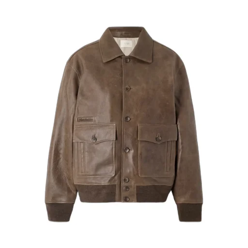 Long-Sleeved Leather Jacket