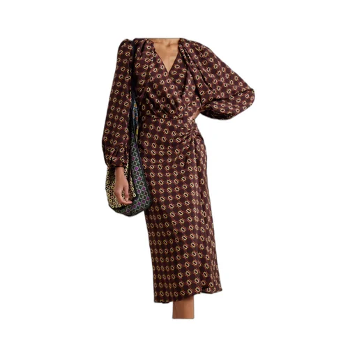 Printed Silk Crepe De Chine Wrap-Effect Midi Dress