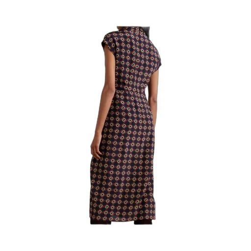 Wrap-Effect Printed Silk-Crepe Midi Dress