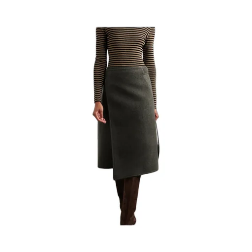Bodhi Wool-Blend Bouclé-Twill Midi Wrap Skirt