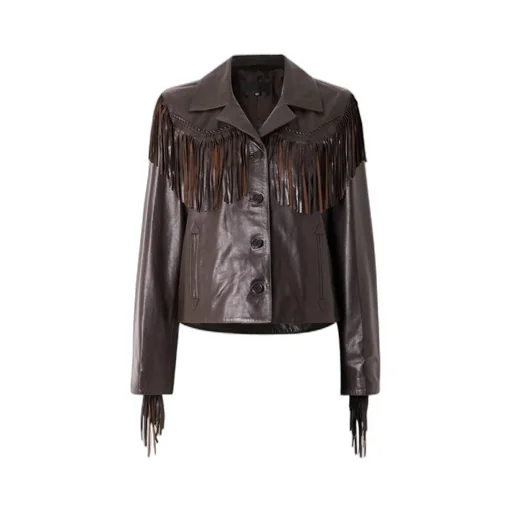 Long-Sleeved Leather Jacket