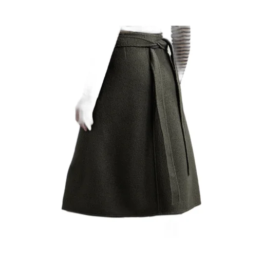 Bodhi Wool-Blend Bouclé-Twill Midi Wrap Skirt