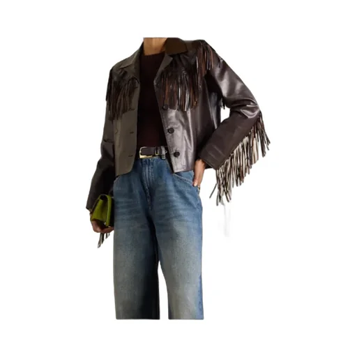 Long-Sleeved Leather Jacket