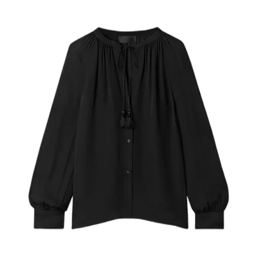 Lys Tie-Neck Silk-Chiffon Shirt