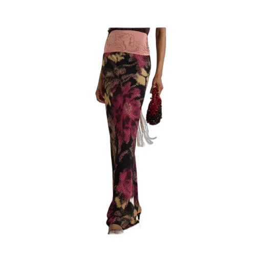 Floral-Print Crepe Maxi Skirt