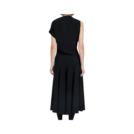 Draped One-Shoulder Midi Party Dress