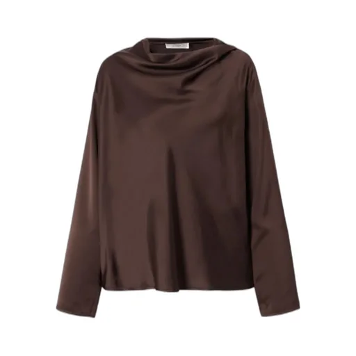 Riddy Oversized Draped Satin Blouse