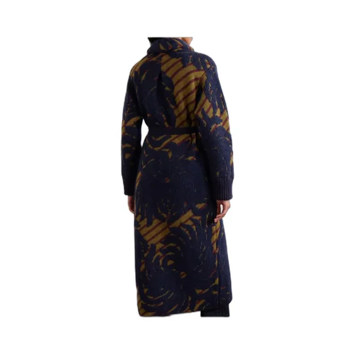Belted Intarsia Wool-Blend Cardigan