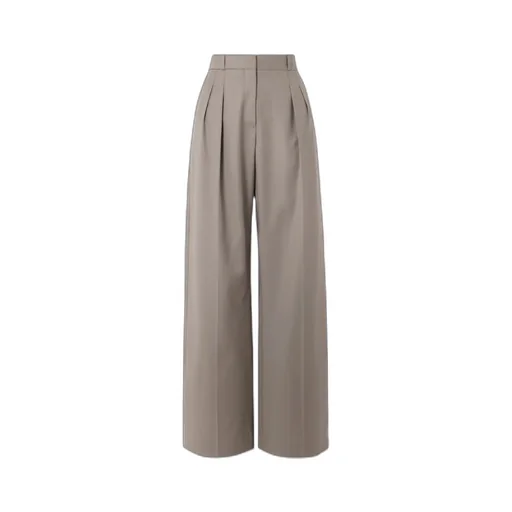 Sbiru Pleated Wool-Twill Straight-Leg Pants