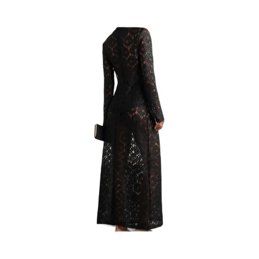Floral Lace Maxi Turtleneck Dress