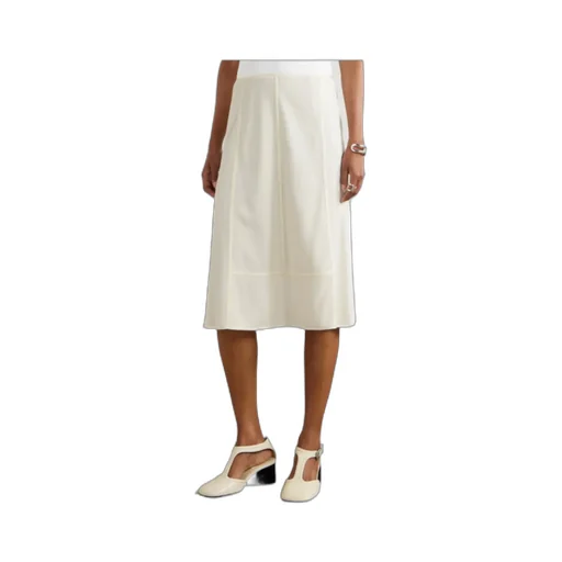 Paneled Jersey Midi Skirt