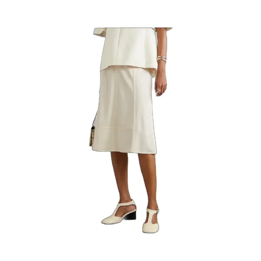Paneled Jersey Midi Skirt