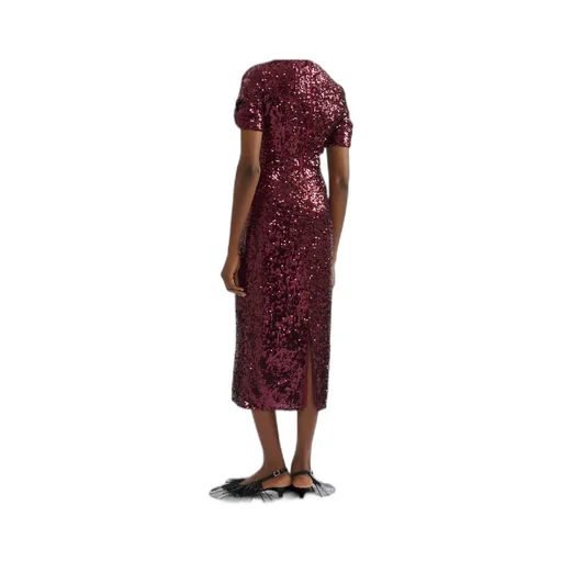 Embellished Sequined Georgette Midi Dress